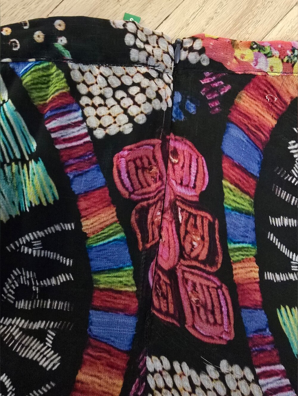 FARM Rio Black Asymmetrical Skirt with Rainbow & Pineapple Print - Picture 6 of 6